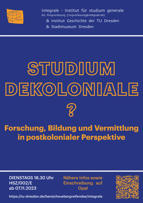 Plakat zur Ringvorlesung "studium dekoloniale"