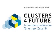 Logo Clusters4Future Initiative: Innovationsnetzwerke für unsere Zukunft. smart4life ist ein Projekt in der Konzeptionsphase von Clusters4Future.