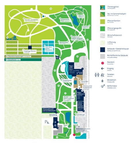 Karte, Geländeplan Botanischer Garten der TU Dresden