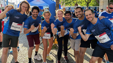 Gruppenfoto des Boysen Graduiertenkollegs bei der Rewe Team Challenge 2024