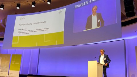 Mario Ragwitz des Frauenhofer IEG bei seinem Vortrag auf der Bunsentagung 2023