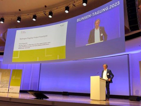 Mario Ragwitz des Frauenhofer IEG bei seinem Vortrag auf der Bunsentagung 2023