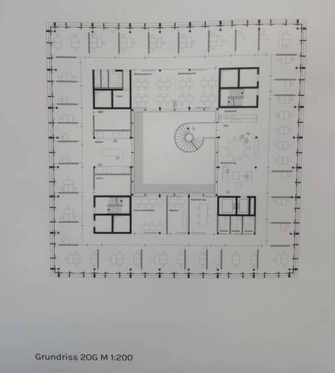 Grundriss der zweiten Etage des Projekthaus Zukunft