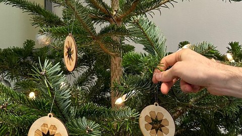 Das Logo des Graduiertenkolleg schmückt auch den Christbaum