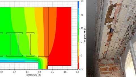 Hygrothermische Simulation eines Details am Fenstersturz