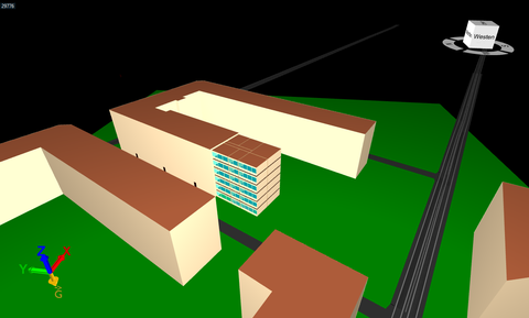 Import der Umgebungsbebauung aus OSM mit korrigierter Gebäudehöhe