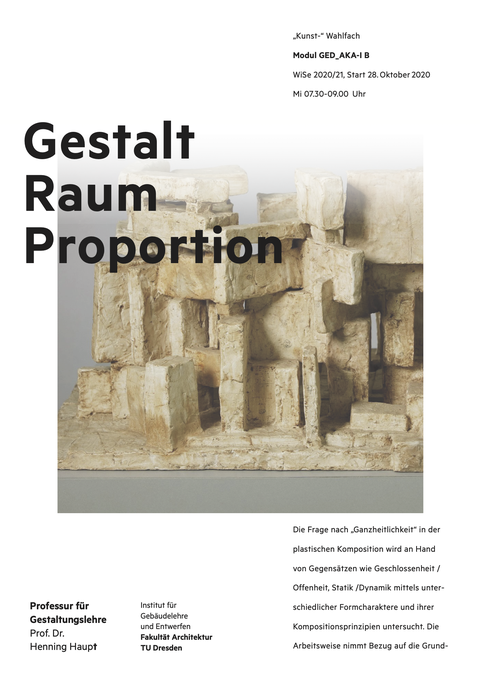 Aushang Gestalt Raum Proportion