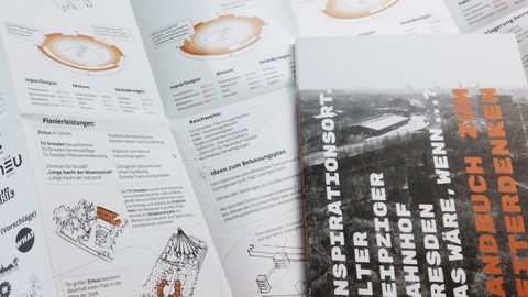 Handbuch zum Weiterdenken ZfBK TU Dresden Greiner-Petter Neumayer Senger Alter Leipziger Bahnhof Dresden Professur für Darstellungslehre Fakultät Architektur Bäumler