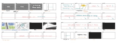 Storyboards von Sarah Hoidis aus dem Filmkurs im Sommersemester 2023