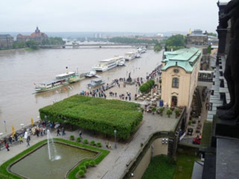 Blick vom Ständehaus in Dresden auf die Brühlsche Terrasse