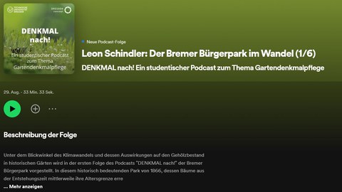 Titelbild der Podcastreihe "Denkmal nach!"