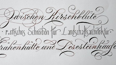 Kalligrafierter Schriftzug des Seminarthemas