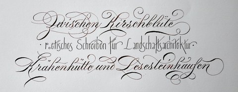 Kalligrafierter Schriftzug des Seminarthemas