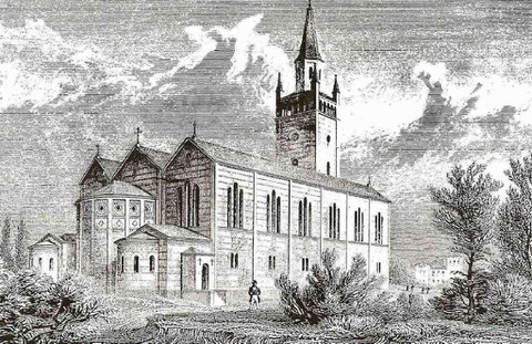 Zeichnung zeigt die Sankt Matthäus Kirche.