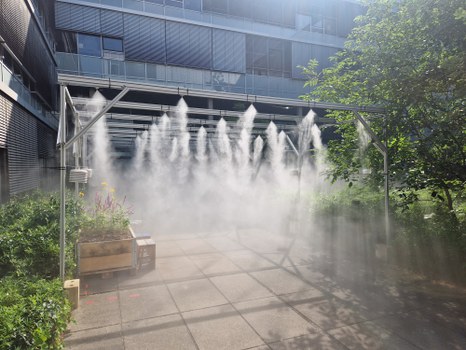 Foto der Zerstäuberanlage CHE-Bau in Betrieb
