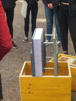 Foto der Bauweise des CUBE Carbonbetongebäudes