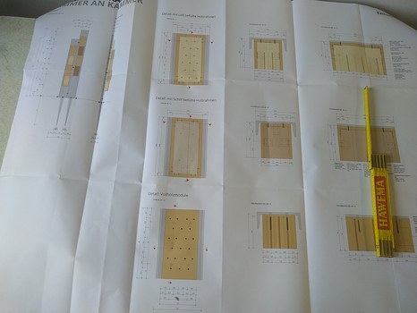 Bild einer ausgerollten Werkplanung.