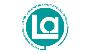 Logo des Freundeskreises des Instituts für Landschaftsarchitektur in grün auf weißem Hintergrund und dem Schriftzug LA