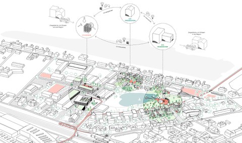 Städtebauentwurf "Strukturwandel Weißwasser", Professur für Städtebau, 2021