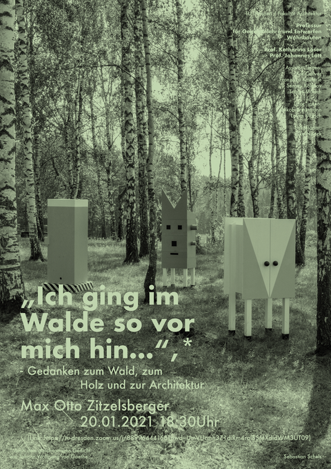 Plakat zum Vortrag von MAX OTTO ZITZELSBERGER Wald der Reihe Mythos, alle weiteren angegebenen Informationen stehen im Text des Beitrages