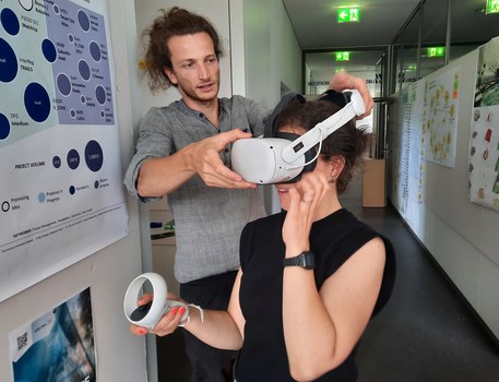 Das Beteiligungstool U_Code auf einer VR-Brille