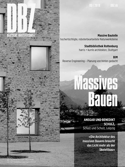 Titelseite der Zeitschrift DBZ, Ausgabe 05.2019