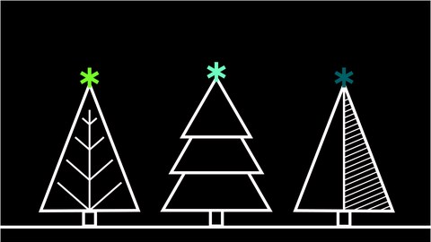 Bild zeigt drei Weihnachtsbäume