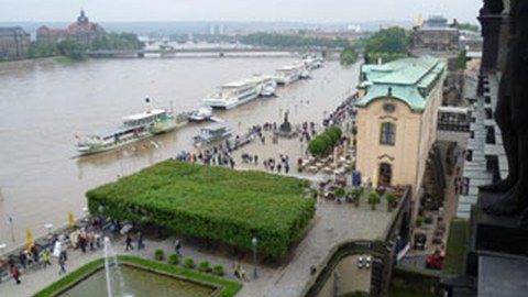 Blick vom Ständehaus in Dresden auf die Brühlsche Terrasse