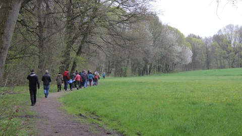 Foto zeigt einen Frühlingsspaziergang in Panschwitz-Kuckau im Jahre 2016.