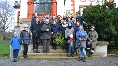 Foto zeigt ein Gruppenbild der Teilnehmer des Pflegeeinsatzes 2017 in Thammenhain.