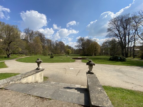 Blick in den Pleasureground von Schloss Reinhardtsgrimma