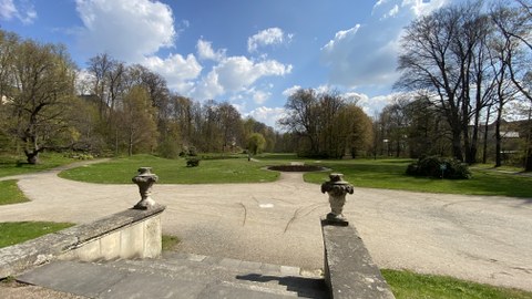 Blick in den Pleasureground von Schloss Reinhardtsgrimma