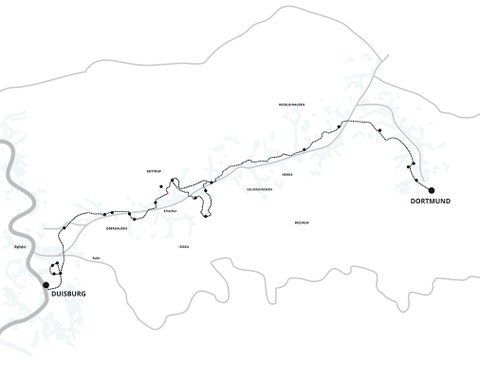Route Exkursion Ruhrgebiet 2022