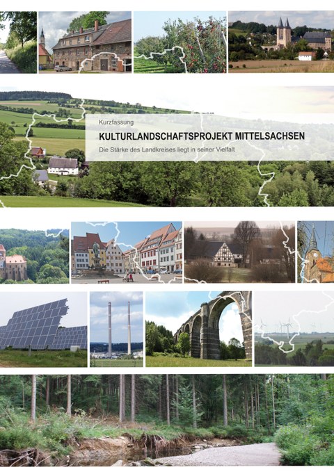 Die Abbildung zeigt das Cover der Kurzfassung des Forschungsberichtes zur Kulturlandschaft Mittelsachsen.