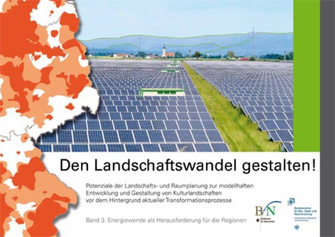 Deckblatt zur Broschüre "Den Landschaftswandel gestalten" Band 3: Energiewende als Herausforderung für die Regionen