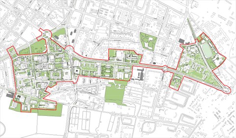 graphischer Ausschnitt aus dem Masterplan Campusgestaltung TU Dresden