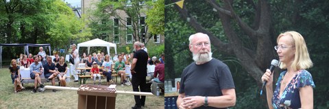 Zwei Fotos von der Festveranstaltung zu 20 Jahre Freundeskreis des Instituts für Landschaftsarchitektur der TU Dresden 