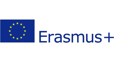graphische Darstellung des ERASMUS+ Logos mit Europaflagge