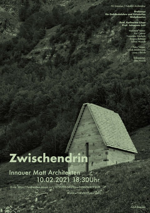 Eine kleine Hütte am Berg ist abgebildet, angegeben sind die Termine für die Veranstaltung, siehe Text