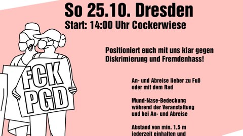 Aufruf zur Demo gegen Pegida am 25.10.20