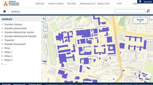 Screenshot der Startseite des Campus Navigators