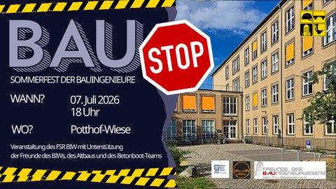 Einladungsflyer zum Baustop am 07.07.2026 um 18 Uhr auf der Potthof-Wiese