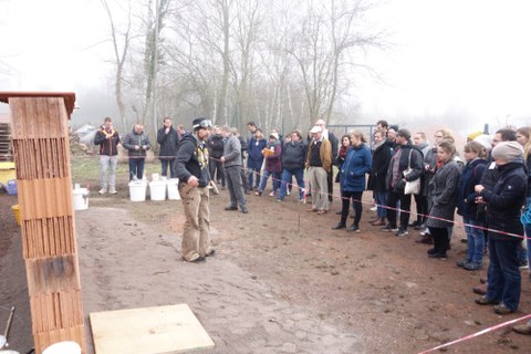 1. Praktische Demonstration der Verwendung von Heißkalkmörtel in der Ziegelei Hundisburg