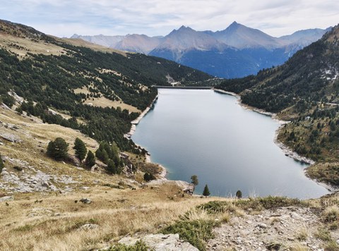 Blick auf die französischen Alpen während einer Wanderung in Aussois