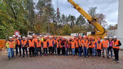 Rohrvortriebsbaustelle in Schwarzenbruck der Firma AS-Bau Hof GmbH