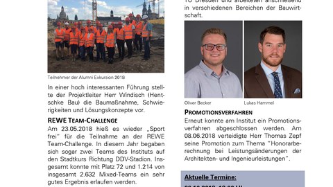 Erste Seite Alumni Newsletter 02/2018