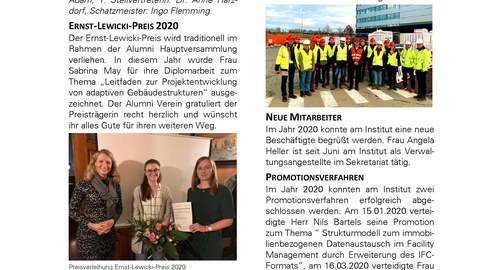 Bild 1. Seite Alumni Newsletter