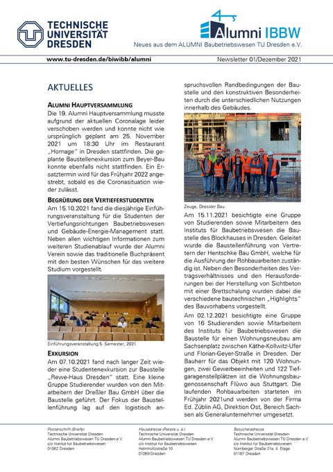 Seite 1 Alumni Newsletter 1/2021