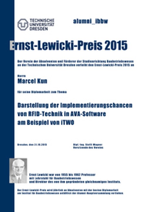 Ernst-Lewicki-Preis 2015 an Marcel Kun