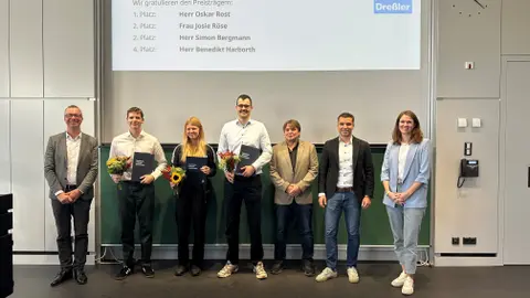 Verleihung des Dreßler-Bau-Preises für hervorragende Studienleistungen in den Vertiefungen Baubetriebswesen und Gebäude-Energie-Management.